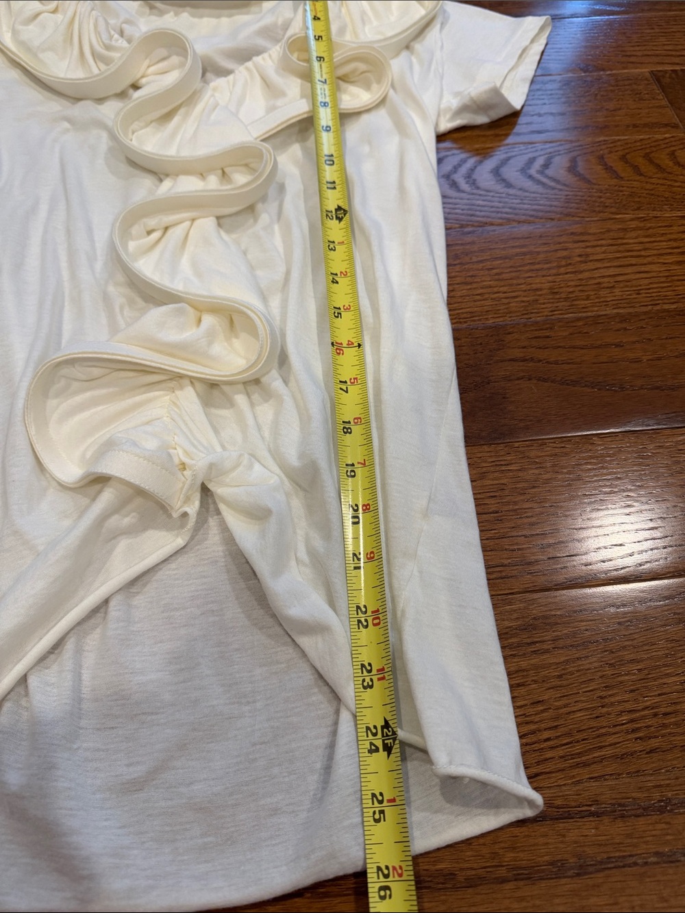 Lanvin Cream Ruffle-Front Short Sleeve Top - Picture 9 of 11